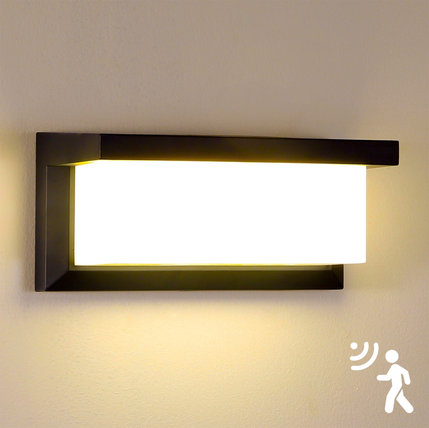 Brilagi - LED Zidno spoljašnje osvetljenje sa senzorom BRICKY LED/12W/230V crno IP54