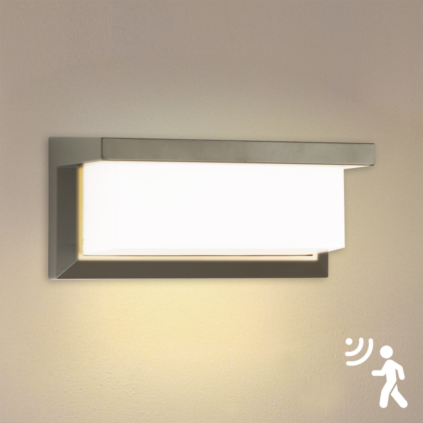 Brilagi - LED Zidno spoljašnje osvetljenje sa senzorom BRICKY LED/12W/230V sivo IP54