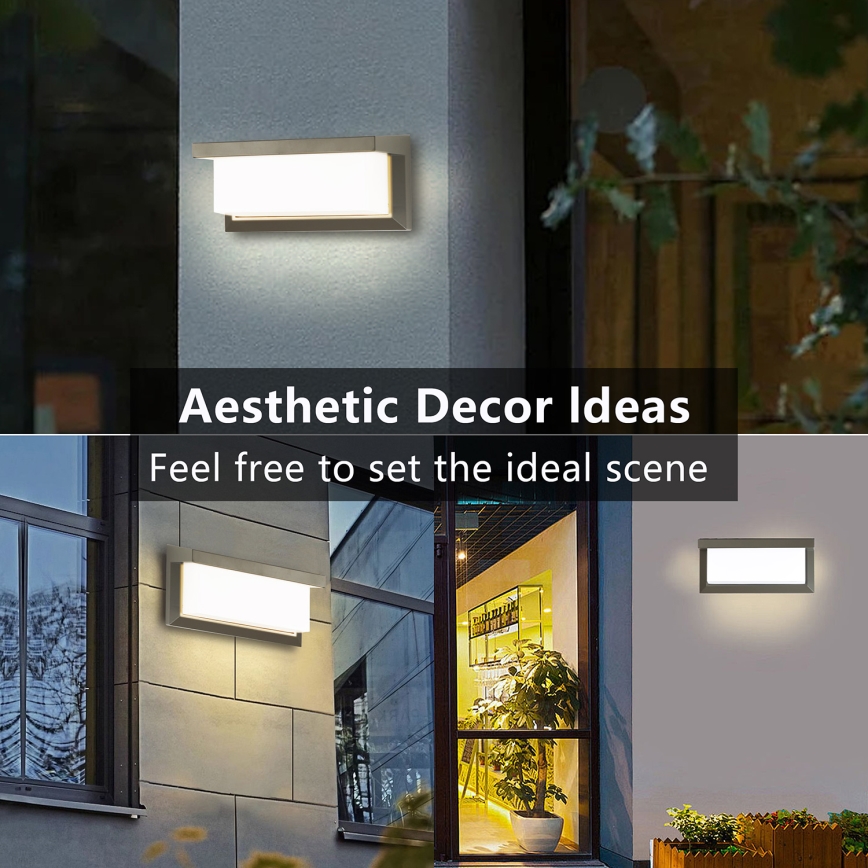 Brilagi - LED Zidno spoljašnje osvetljenje sa senzorom BRICKY LED/12W/230V sivo IP54