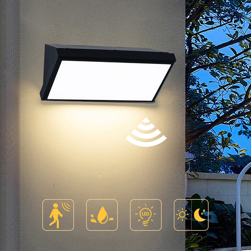 Brilagi - LED Zidno spoljašnje osvetljenje sa senzorom TRIANGLE LED/20W/230V crno IP65