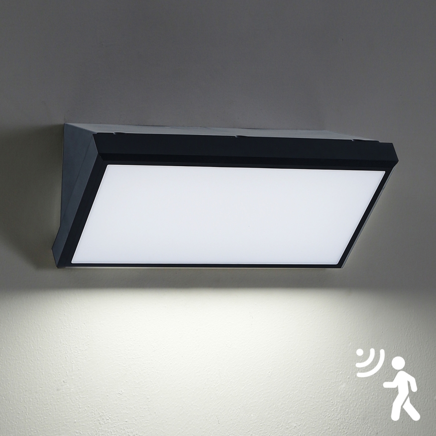 Brilagi - LED Zidno spoljašnje osvetljenje sa senzorom TRIANGLE LED/20W/230V crno IP65