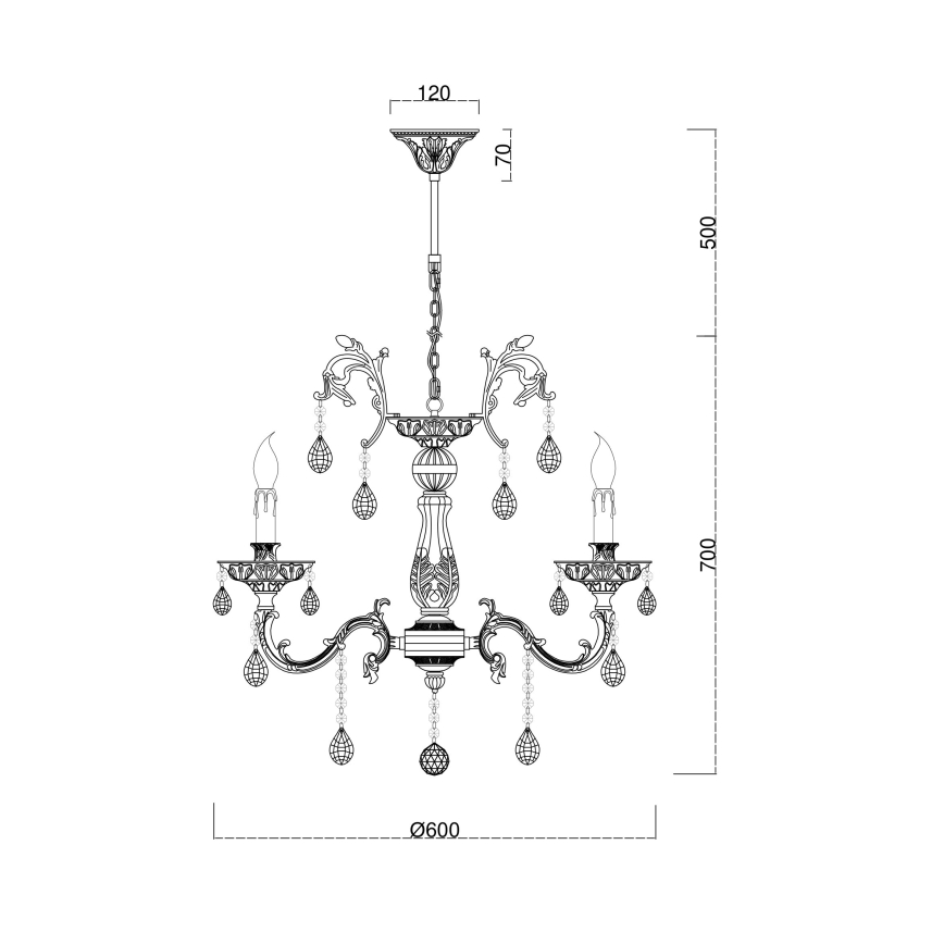 Brilagi - Luster na lancu CLASSIC 6xE14/60W/230V mesing