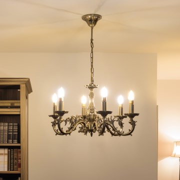 Brilagi - Luster na lancu CLASSIC 6xE14/60W/230V mesing