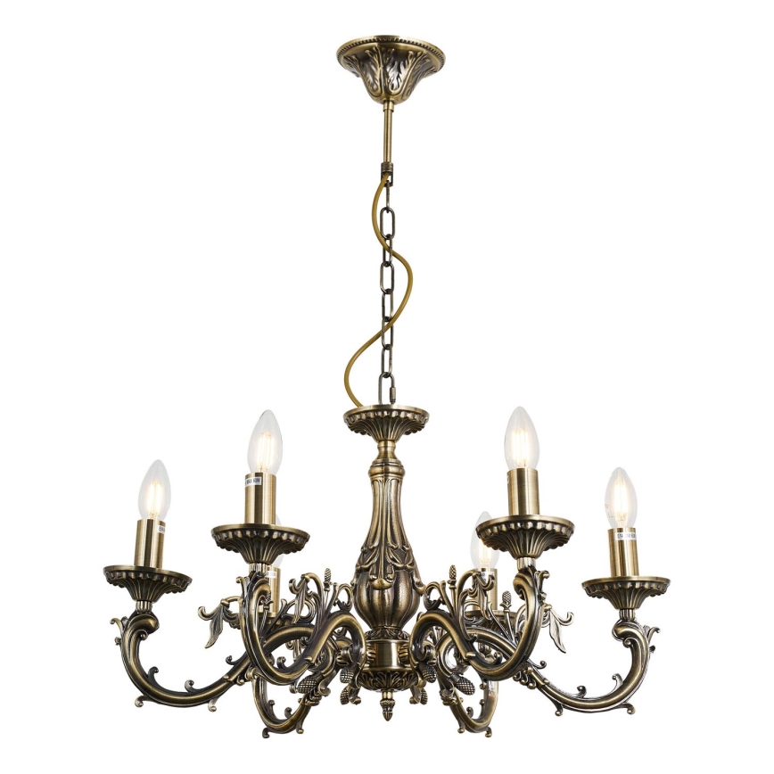 Brilagi - Luster na lancu CLASSIC 6xE14/60W/230V mesing