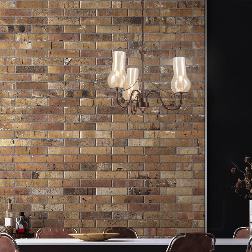 Brilagi - Luster na lancu COTTAGE 3xE14/40W/230V braon