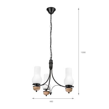 Brilagi - Luster na lancu COTTAGE 3xE14/40W/230V bukva/bela