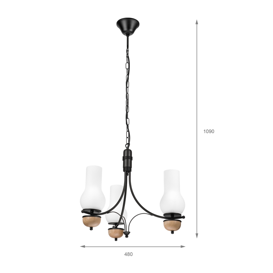 Brilagi - Luster na lancu COTTAGE 3xE14/40W/230V bukva/bela