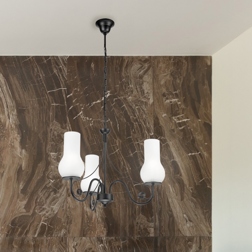 Brilagi - Luster na lancu COTTAGE 3xE14/40W/230V crno/bela