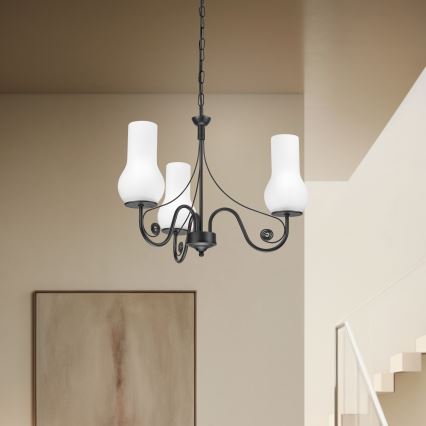 Brilagi - Luster na lancu COTTAGE 3xE14/40W/230V crno/bela