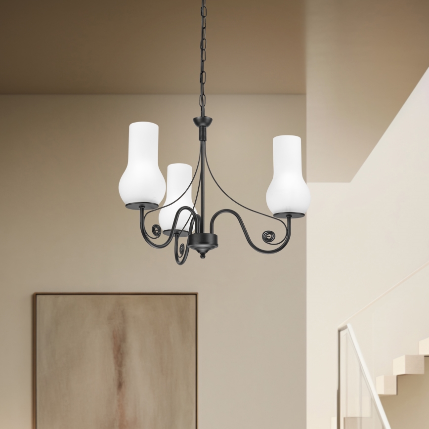 Brilagi - Luster na lancu COTTAGE 3xE14/40W/230V crno/bela