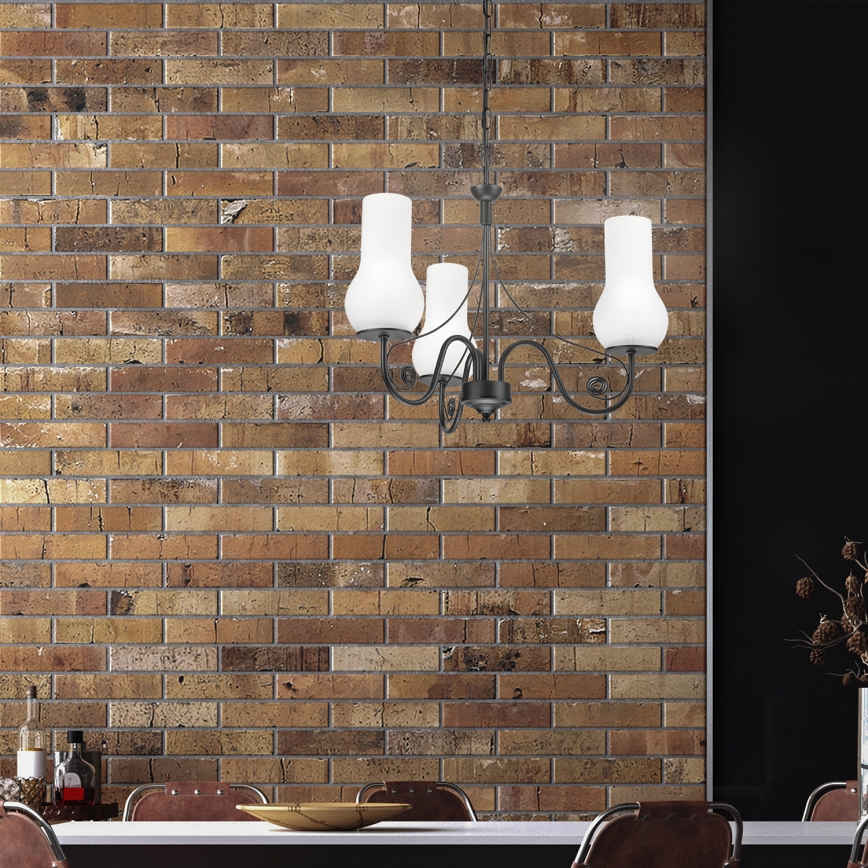Brilagi - Luster na lancu COTTAGE 3xE14/40W/230V crno/bela