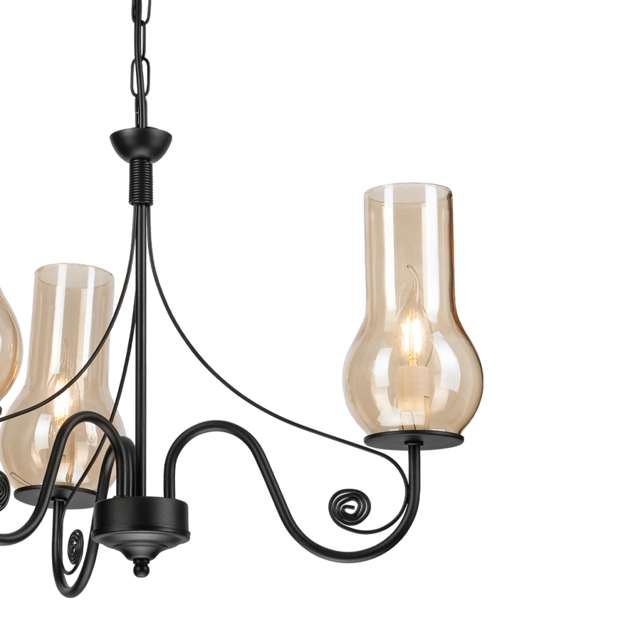 Brilagi - Luster na lancu COTTAGE 3xE14/40W/230V crno/braon