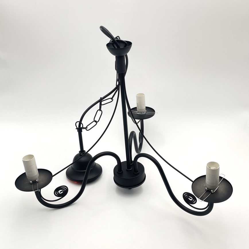 Brilagi - Luster na lancu COTTAGE 3xE14/40W/230V crno/braon