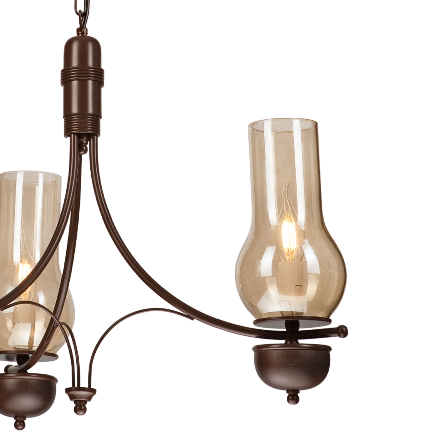 Brilagi - Luster na lancu COTTAGE 3xE14/40W/230V hrast/braon