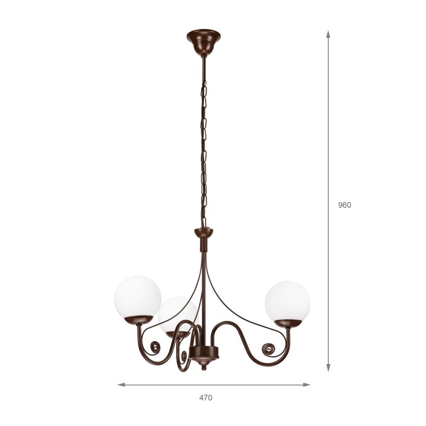 Brilagi - Luster na lancu COTTAGE 3xG9/40W/230V braon/bela