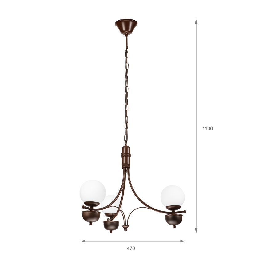 Brilagi - Luster na lancu COTTAGE 3xG9/40W/230V hrast/bela