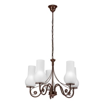 Brilagi - Luster na lancu COTTAGE 5xE14/40W/230V braon/bela