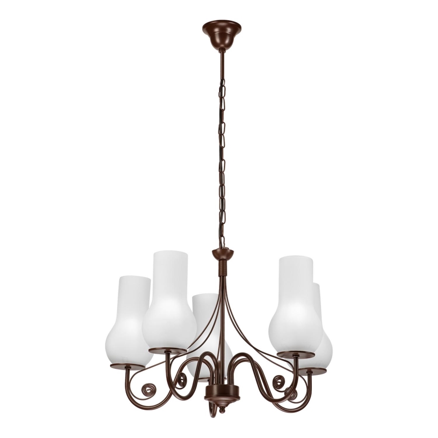 Brilagi - Luster na lancu COTTAGE 5xE14/40W/230V braon/bela