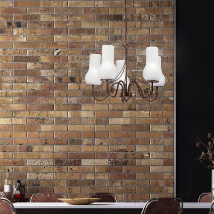 Brilagi - Luster na lancu COTTAGE 5xE14/40W/230V braon/bela