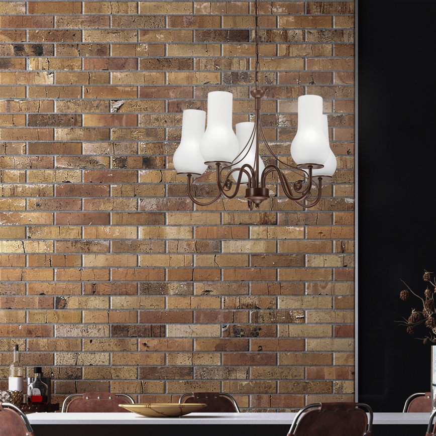 Brilagi - Luster na lancu COTTAGE 5xE14/40W/230V braon/bela