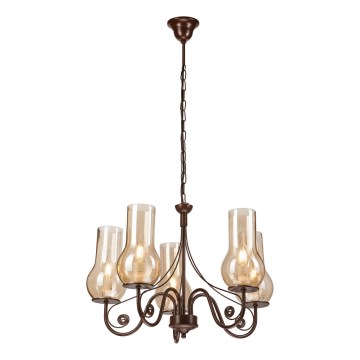 Brilagi - Luster na lancu COTTAGE 5xE14/40W/230V braon