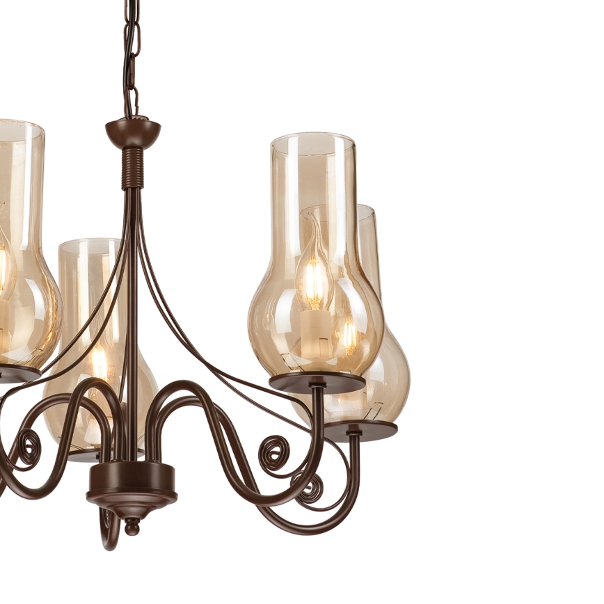 Brilagi - Luster na lancu COTTAGE 5xE14/40W/230V braon