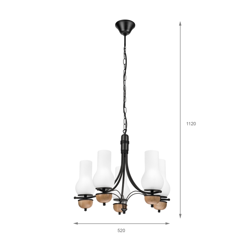 Brilagi - Luster na lancu COTTAGE 5xE14/40W/230V bukva/bela