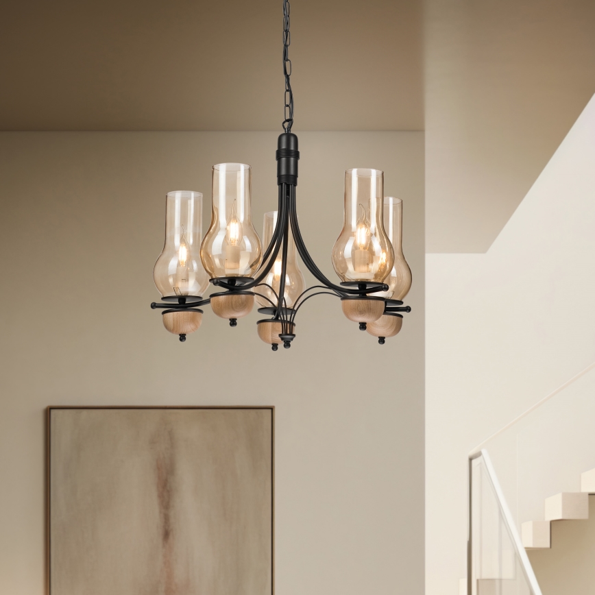 Brilagi - Luster na lancu COTTAGE 5xE14/40W/230V bukva/braon