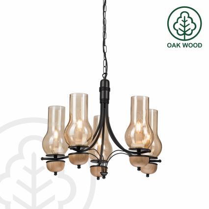 Brilagi - Luster na lancu COTTAGE 5xE14/40W/230V bukva/braon