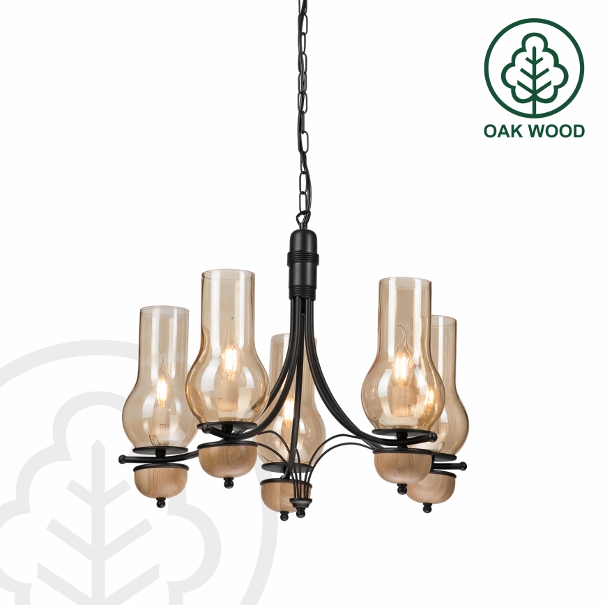 Brilagi - Luster na lancu COTTAGE 5xE14/40W/230V bukva/braon
