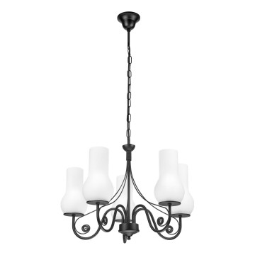 Brilagi - Luster na lancu COTTAGE 5xE14/40W/230V crno/bela
