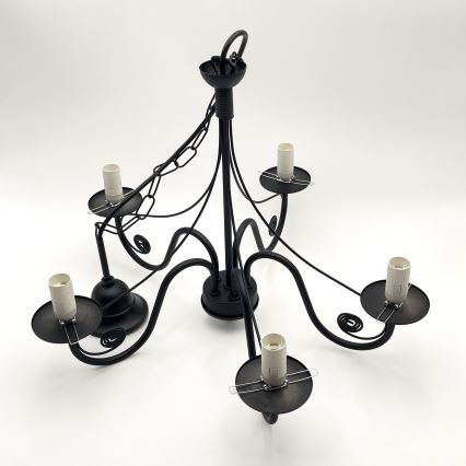 Brilagi - Luster na lancu COTTAGE 5xE14/40W/230V crno/bela