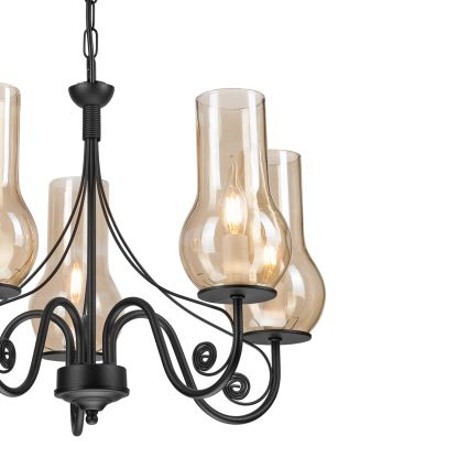 Brilagi - Luster na lancu COTTAGE 5xE14/40W/230V crno/braon