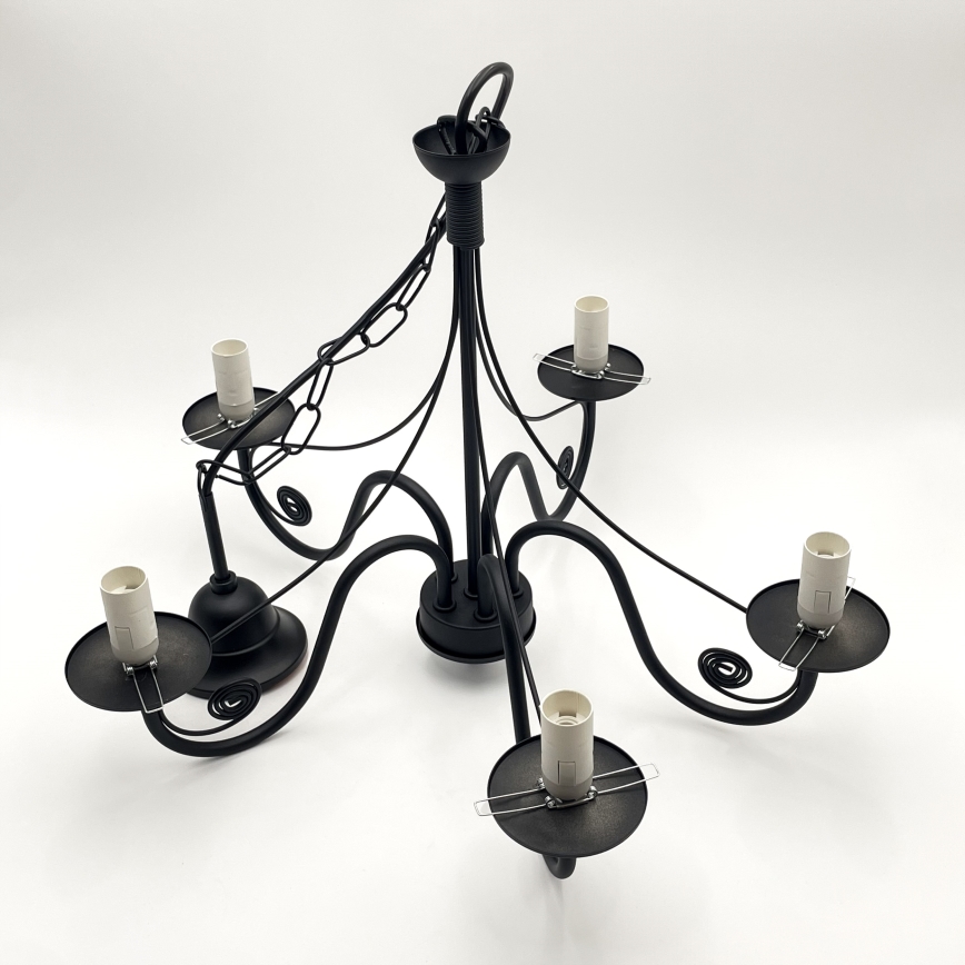 Brilagi - Luster na lancu COTTAGE 5xE14/40W/230V crno/braon
