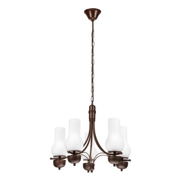 Brilagi - Luster na lancu COTTAGE 5xE14/40W/230V hrast/bela