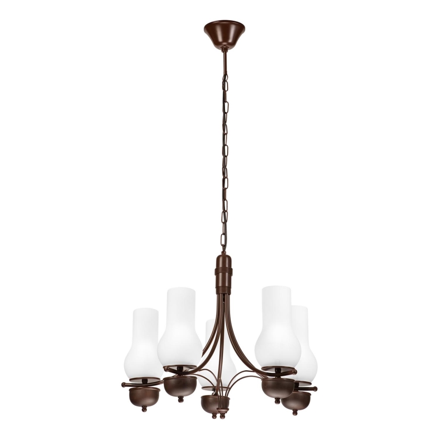 Brilagi - Luster na lancu COTTAGE 5xE14/40W/230V hrast/bela