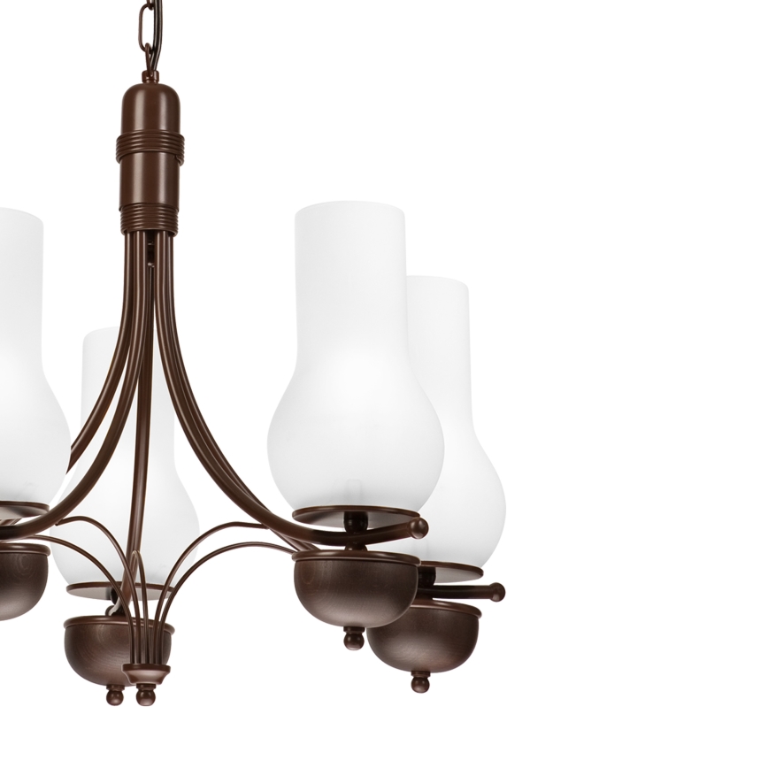 Brilagi - Luster na lancu COTTAGE 5xE14/40W/230V hrast/bela