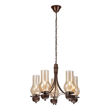 Brilagi - Luster na lancu COTTAGE 5xE14/40W/230V hrast/braon