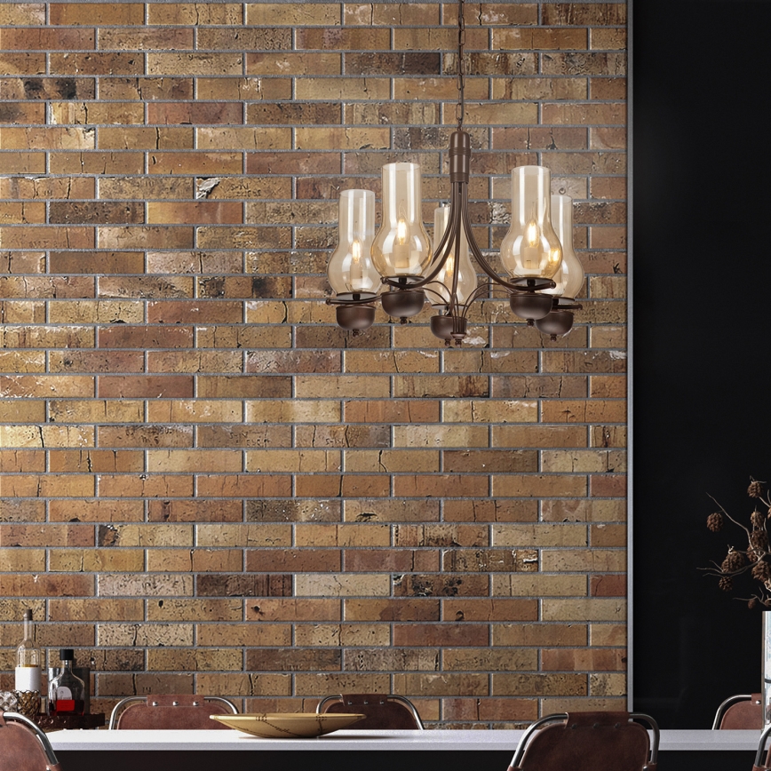 Brilagi - Luster na lancu COTTAGE 5xE14/40W/230V hrast/braon