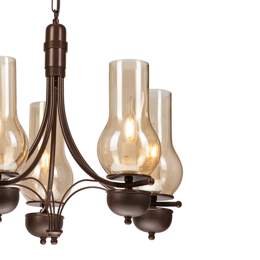 Brilagi - Luster na lancu COTTAGE 5xE14/40W/230V hrast/braon