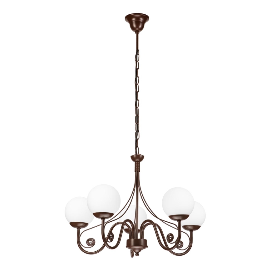 Brilagi - Luster na lancu COTTAGE 5xG9/40W/230V braon/bela