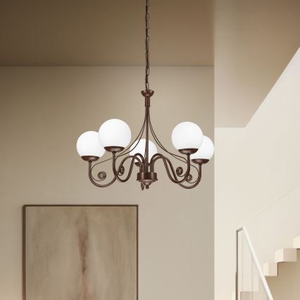Brilagi - Luster na lancu COTTAGE 5xG9/40W/230V braon/bela