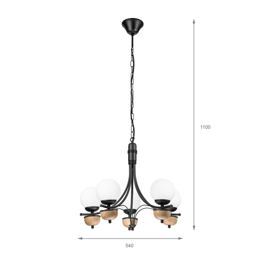 Brilagi - Luster na lancu COTTAGE 5xG9/40W/230V bukva/bela