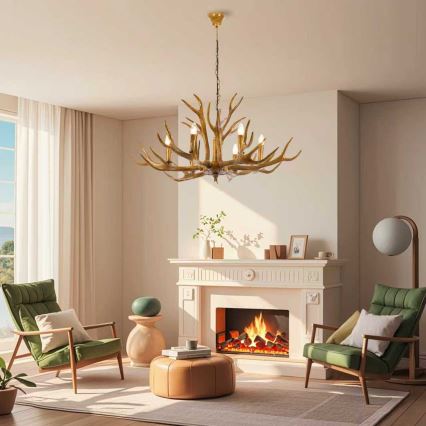 Brilagi - Luster na lancu DEER 6xE14/10W/230V, prečnik 102 cm