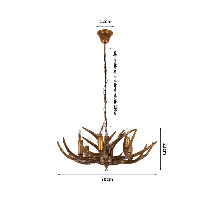Brilagi - Luster na lancu DEER 6xE14/10W/230V prečnik 70 cm