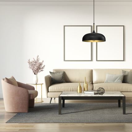 Brilagi - Luster na sajli ABRAHAM 1xE27/60W/230V pr. 35 cm crni