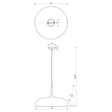 Brilagi - Luster na sajli ABRAHAM 1xE27/60W/230V pr. 35 cm crni