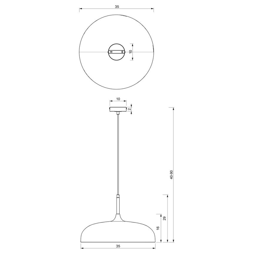 Brilagi - Luster na sajli ABRAHAM 1xE27/60W/230V pr. 35 cm crni
