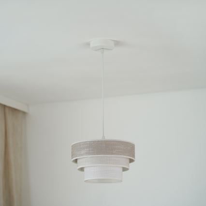 Brilagi - Luster na sajli ALASKA LUNETA 1xE27/15W/230V pr. 25 cm sivo/kremasta