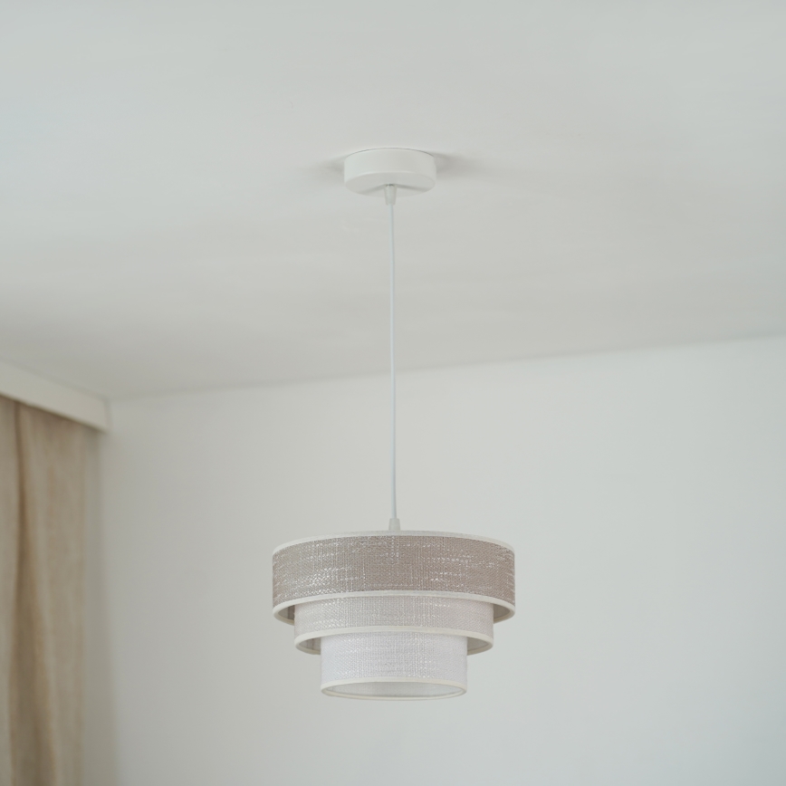 Brilagi - Luster na sajli ALASKA LUNETA 1xE27/15W/230V pr. 25 cm sivo/kremasta